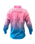 Long Sleeve Fishing Shirt UPF50+ Pink Blue