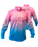 Long Sleeve Fishing Shirt UPF50+ Pink Blue